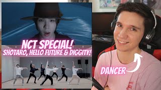 DANCER REACTS TO NCT  SHOTARO Wake Up NCT Dream Hello Future amp Diggity Dance Practices [upl. by Yrellih]