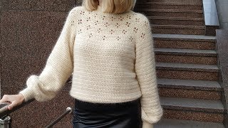 Идеальный Свитер quotКлеверquot крючком Мастеркласс Crochet Sweater Pattern for women English Subtitles [upl. by Yhtir510]