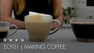 How to Make Different Coffees  Smeg ECF01 [upl. by Rozanna]