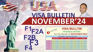 USA NOVEMBER 2024 Visa Bulletin Progress Report F1 F2A F2B F3 F4 [upl. by Aneelas]