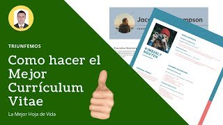 🔖Como hacer el Mejor Currículum Vitae  La Mejor Hoja de Vida [upl. by Chaves]