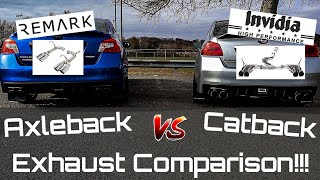 AXLEBACK vs CATBACK EXHAUST COMPARISON  1520 Subaru WRX [upl. by Brie]