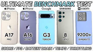 iPhone 15 Pro Max vs 14 Pro Max vs Pixel 8 Pro vs Samsung S23 Ultra vs Xiaomi 13T Pro Benchmark Test [upl. by Eiba]