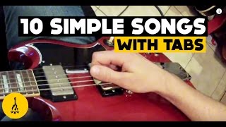 Super Easy Electric Guitar Songs For Beginners  10 Simple Songs With Tabs [upl. by Lecram348]