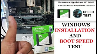 WD GREEN SSD SPEED TEST ON WINDOWS INSTALLATION AND BOOT TIMING [upl. by Ameline940]