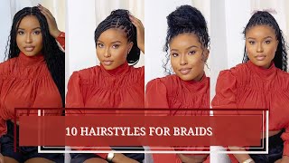 10 hairstyles for braids boho braidshow I maintain synthetic boho braids [upl. by Lulita]