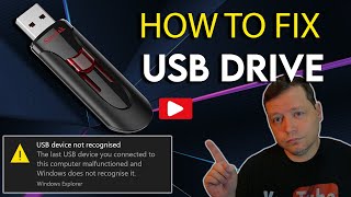 How to Fix USB Device Not Recognized  Restore USB Drive to Default Settings  Corrupted USB Drive [upl. by Anaerdna]