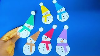 Paper Snowman Christmas CraftHow to Make Paper Snowman christmascrafts diychristmascrafts [upl. by Ailero]