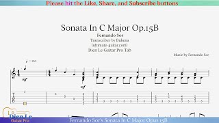 Master the Elegance Guitar Tab for Fernando Sor’s Sonata In C Major Opus 15B [upl. by Zaneta]