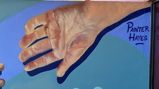 Painter Hayes is live Touching up a mural [upl. by Anitnoc]