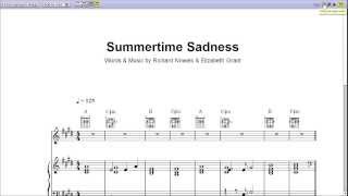 Lana Del Reys Summertime Sadness  Piano Sheet Music Teaser [upl. by Fedora328]