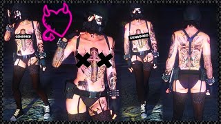 FEMALE TRYHARD GOTHIC OUTFIT🖤  NO TOP GLITCH🔞 amp STOCKING WITH SNEAKERS  GTA 5 ONLINE Requested [upl. by Kathe]