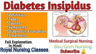 diabetes Insipidus in hindi l msn bsc nursing 2 nd year [upl. by Yenots]