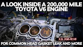 A Look Inside a 200000 Mile Toyota V6 Engine For a Common Head Gasket Leak [upl. by Chandos610]