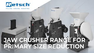 Jaw Crusher range for primary size reduction RETSCH jawcrusher laboratoryinstruments [upl. by Merow]