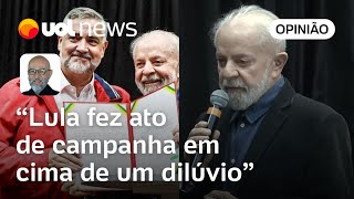 Lula no RS virou palanque em cima de dilúvio e apequenou ida ao estado diz Josias Erro político [upl. by Dilaw]