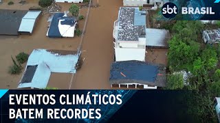 Eventos climáticos de todos os tipos batem recordes desde 2023  SBT Brasil 110524 [upl. by Hameean]