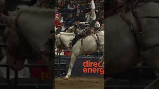 Beauty of a bucker at The CFR 📸Hanging Horses rodeo broncriding [upl. by Anair765]