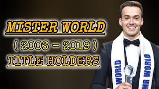 MISTER WORLD 2019  LIST OF TITLE HOLDERS FROM 1996 TO 2019 [upl. by Sang]