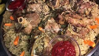 Bariis Huuris iyo Hilib Ari ah aad u Fudud l Rice With Meat Recipe Somalia StyleReis Mit Fleisch [upl. by Aneema]