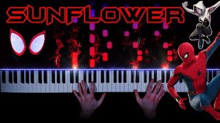 Post Malone Swae Lee  Sunflower SpiderMan Into the SpiderVerse  piano cover  tutorial [upl. by Nipahc654]