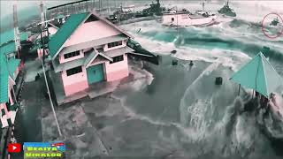 DETIKDETIK TSUNAMI PALU 2018 REKAMAN CCTV FLASHBACK DASYATNYA GELOMBANG TSUNAMI HANTAM DERMAGA [upl. by Aile]