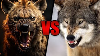 Gray Wolf VS Spotted Hyena  Who Would Win [upl. by Bernadene]