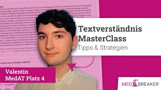 Textverständnis für den MedAT  So habe ich alle Punkte im TV geholt  MedAT MasterClass TV [upl. by Kym]