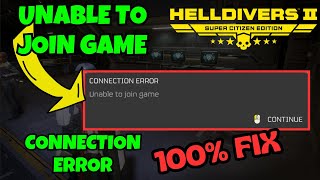 Helldivers 2 unable to join game Connection error Fix [upl. by Anastice570]