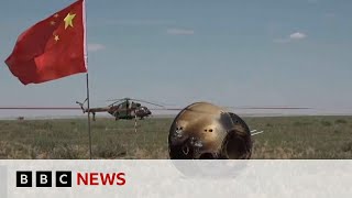 China space probe returns to Earth with rare Moon rocks  BBC News [upl. by Remoh530]