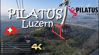 CAB RIDE 4K 🇨🇭 Pilatus Luzern  Aerial cableway  Luftseilbahn  Téléphérique «Dragon Ride» 🐉🚠 🗻 [upl. by Persis]