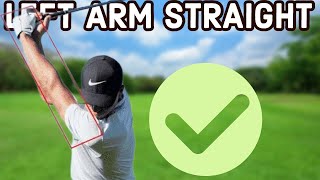 The DRILL you need to keep your left arm straight in the golf swing [upl. by Aneg]