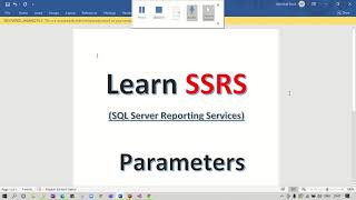 SSRS Report Using Stored Procedure [upl. by Quar]