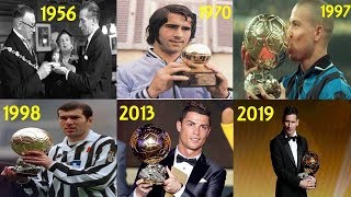 BALLON DOR WINNERS FROM 19562019 ALL BALLON DOR WINNERS FT MESSI RONALDO ZIDANE ETC [upl. by Leihcim491]