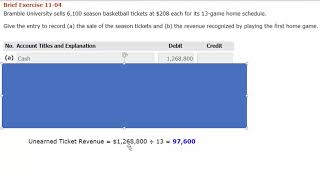 Unearned revenue  season tickes BE1104 [upl. by Thielen]