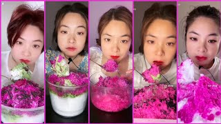 2904  ICE EATING ASMR  PINK EDITION  ICE SHOP🍭 [upl. by Eliot]