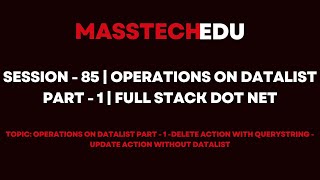 Session  85  Operations on DataList Part  1  Full Stack Dot Net [upl. by Mireielle]