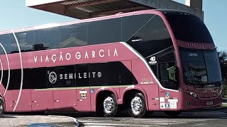 Busscar Vissta Buss DD Viação Garcia chegada e saída da rodoviária de Ponta GrossaPR [upl. by Eno275]