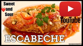 HOW TO COOK ESCABECHE I SWEET AND SOUR FISH RECIPE I FILSPANISH DISH I EVELYNS PLATE [upl. by Ateinotna]