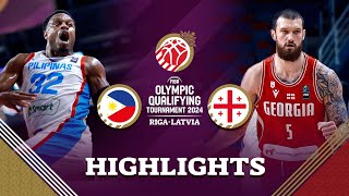 Philippines 🇵🇭 lose to Georgia 🇬🇪 but qualify for semifinals  Highlights  FIBA OQT 2024 Latvia [upl. by Basil]