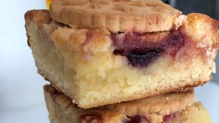 Gooey jammie dodger blondie recipe on my YouTube channel shorts [upl. by Sloan101]