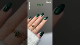 Day 3 quotElegant Emerald for a Luxurious Fall Look 🍃💚quottrendingshorts nails elegantnails nailart [upl. by Penney129]