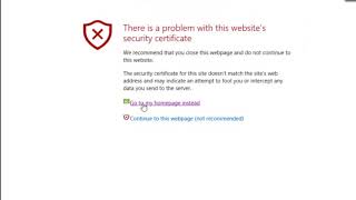 There is a problem website certificate security [upl. by Ahtenak]