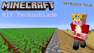 Technoblade  2 year anniversary RIP  Minecraft Skyblock Tour [upl. by Malas]