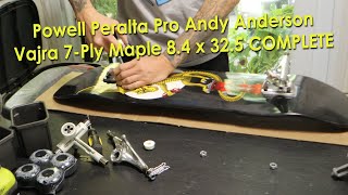 Assembling a complete skateboard Powell Peralta Pro Andy Anderson Vajra 7Ply Maple 84 x 325 [upl. by Norred]