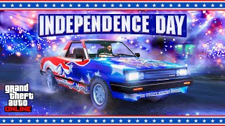 Pinte a cidade de vermelho branco e azul com bônus de Dia da Independência dos EUA no GTA Online [upl. by Lockwood]