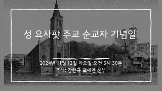 2024년 11월 12일 미사 성 요사팟 주교 순교자 기념일 미사영상X [upl. by Phillane]