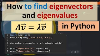 How to find eigenvectors and eigenvalues in Python [upl. by Rani]