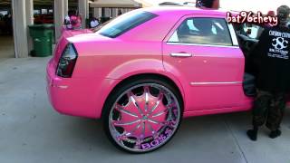 Females OUTRAGEOUS PINK Chrysler 300 on 30s  1080p HD [upl. by Adikam682]