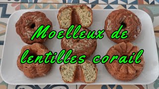 Moelleux de lentilles corail sans gluten Glutenfree red lentil cake recette [upl. by Boles]